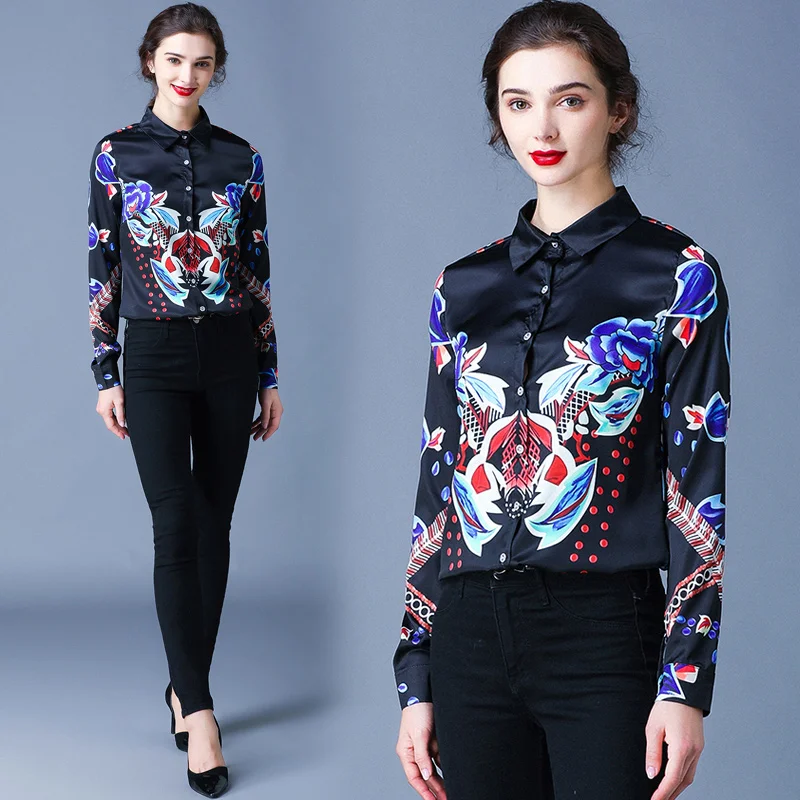 Banulin 2020 весна лето новый дизайн подиумная Роскошная блузка с принтом женская