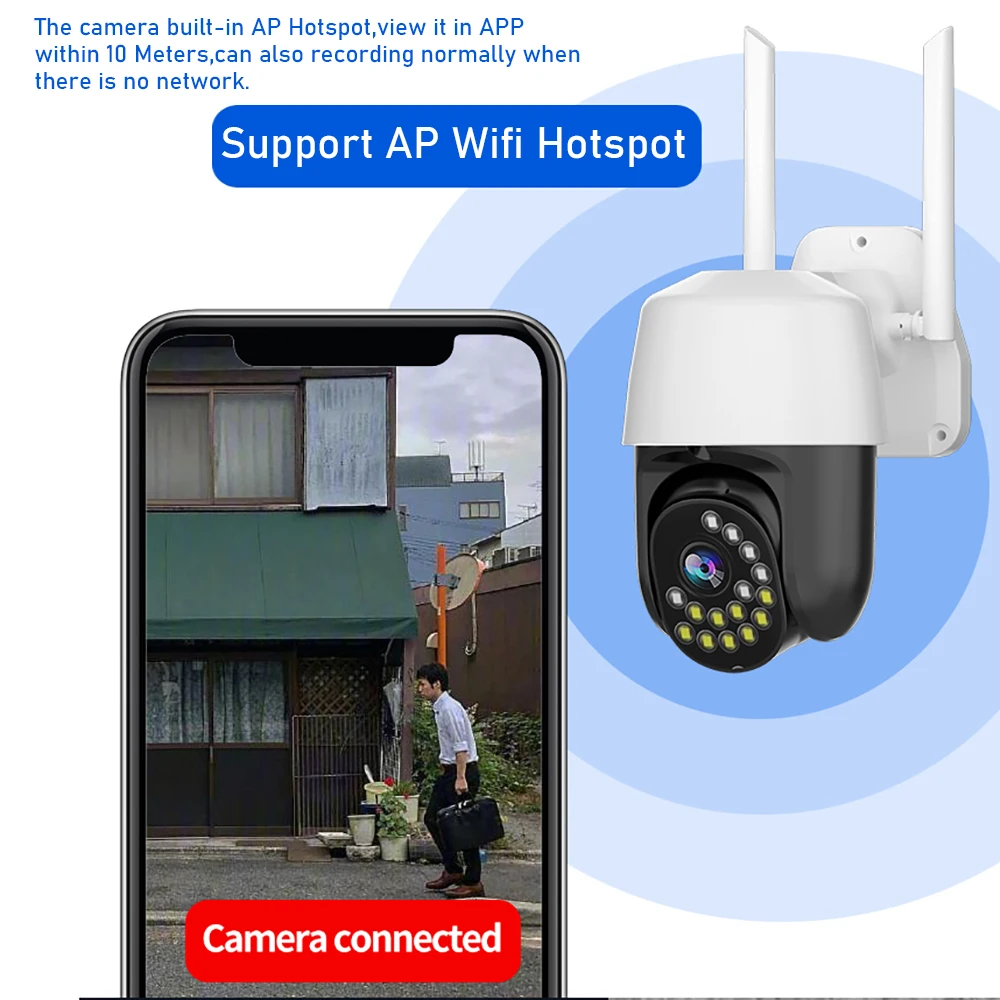 Наружная IP камера HD 3 Мп Wi Fi PTZ 10X зум внешняя беспроводная с автоматическим