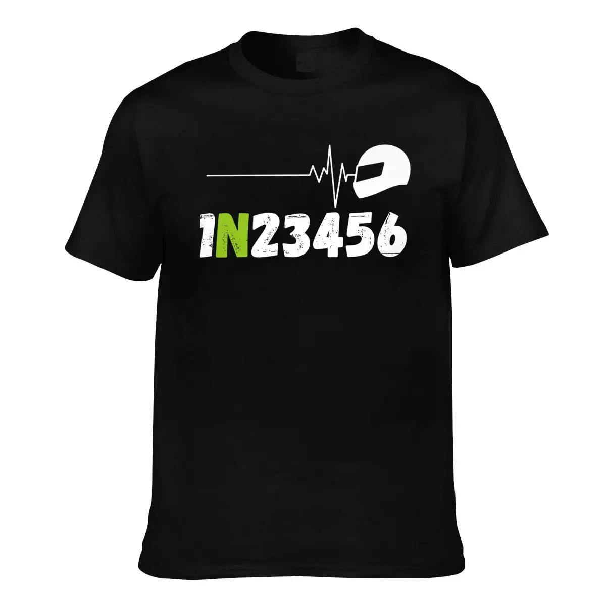 

Велосипедная футболка 1N23456 для мотоциклистов с рисунком сердцебиения, винтажная Мужская футболка из 100 хлопка