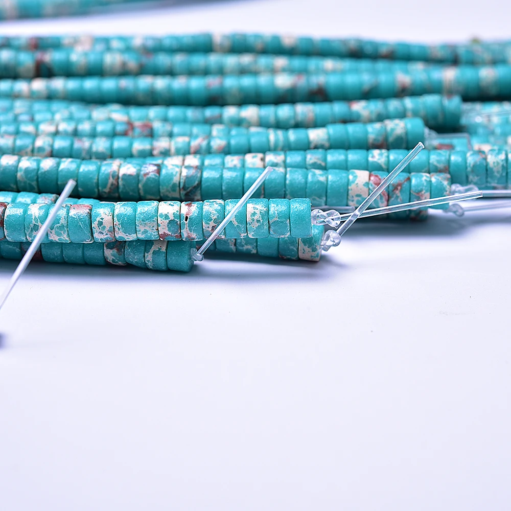 Бусины Asingeloo 2x4 мм из натурального камня яшма россыпью для изготовления браслетов