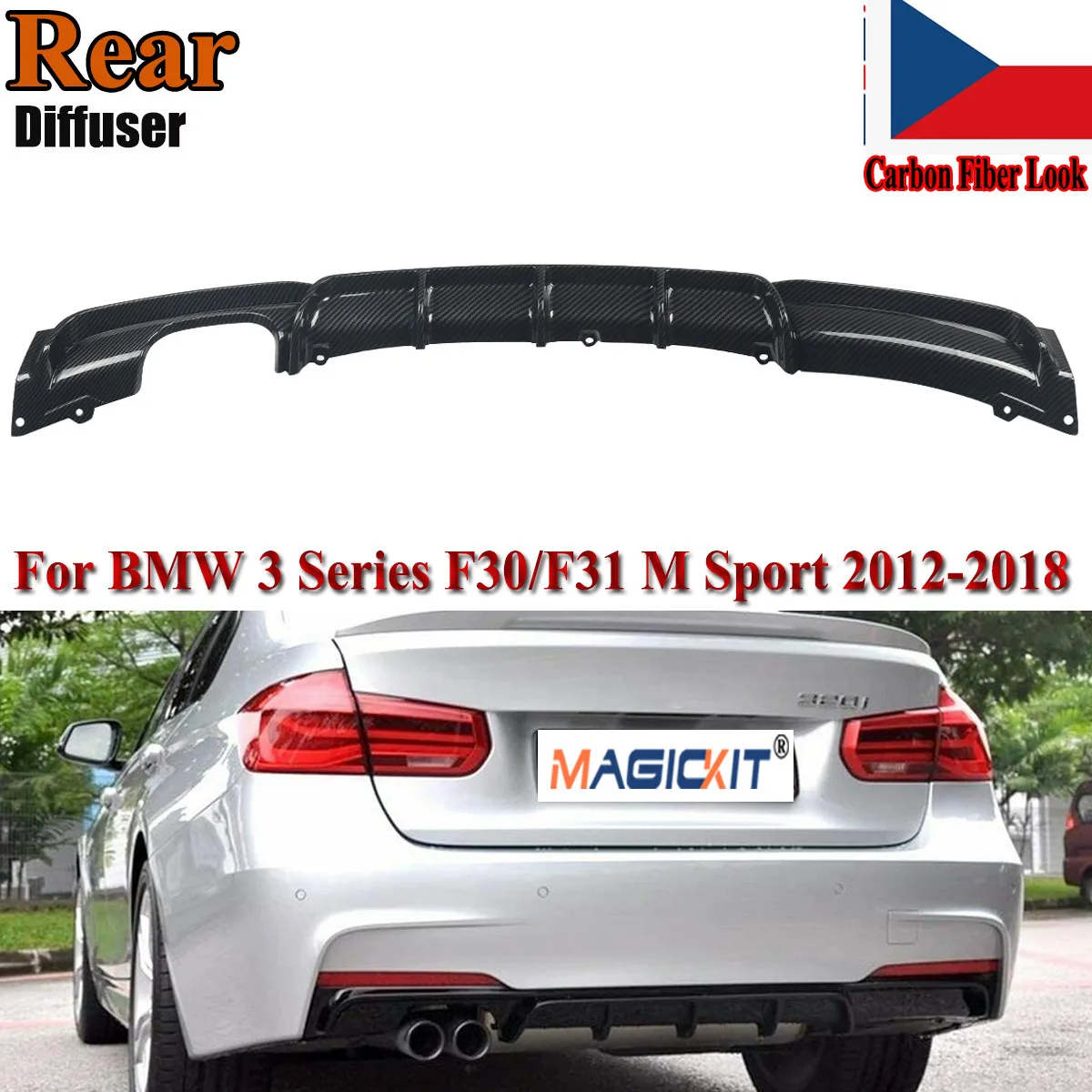 

Задний диффузор MagicKit из углеродного волокна для BMW 3 серии F30 F31 M, спортивный бампер 12-19