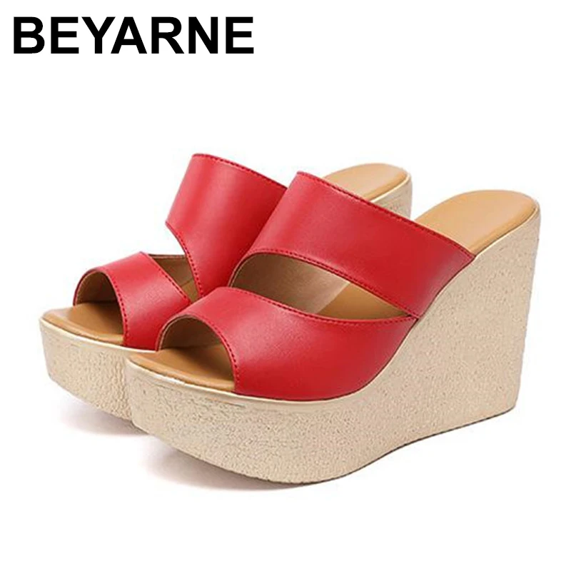 

BEYARNE/2020; Женская обувь на высоком каблуке; Летняя обувь на платформе; Обувь для тренировок на танкетке; Босоножки на каблуке