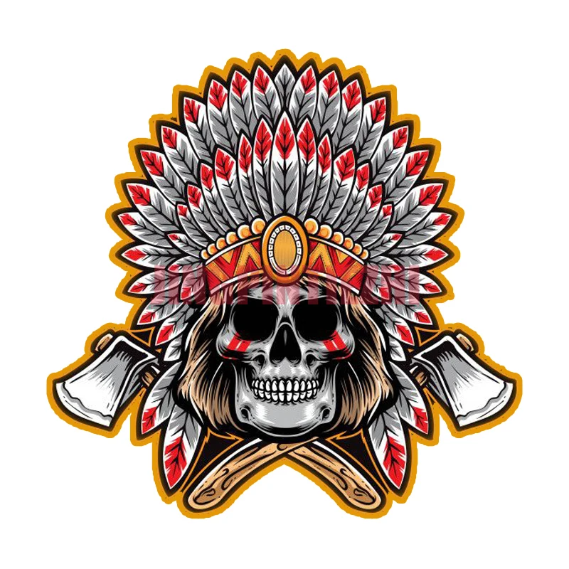 

Interesting Car Sticker Female Tribal Tomahawk Eagle Feather Crest Skull Car Motorcycle Sticker Decal Racing Stickers