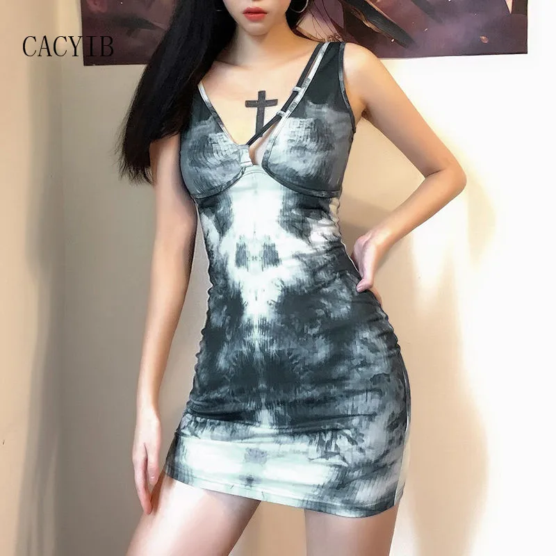 

midi Summer dress woman women's swimwear 2021 traf European and American INS homemade tie-dye carefully machine dress sexy, sli