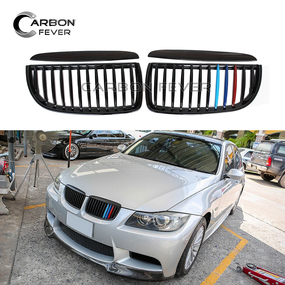 E90 E91 ABS/углеродное волокно передний бампер решетка для BMW 3 серии 2005 - 2007 Pre-LCI (не
