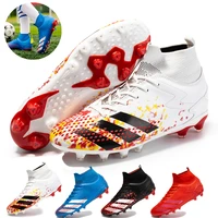 2021 high top football boots men professional athletic trainers sneakers outdoor kids soccer shoes boots chuteira futebol 35 47