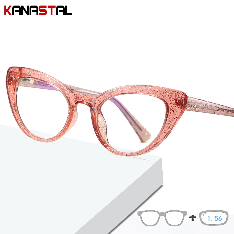 

Women's Blue Light Blocking Glasses TR90 Butterfly Eyeglasses Frames Students Computer Blu Ray Prescription Eyewear1.56