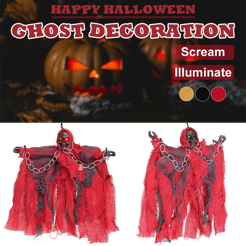 Хит продаж подсвечивающий череп скелет на Хэллоуин подвесной призрак ужас