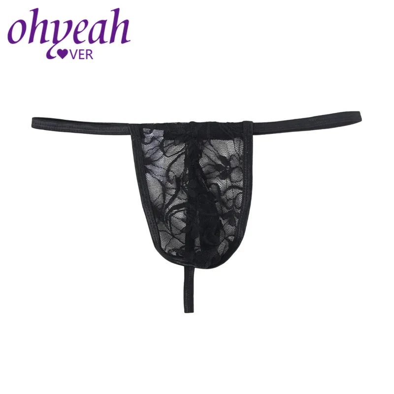 Стринги для мужчин черные небесно голубые кружевные мужское нижнее белье