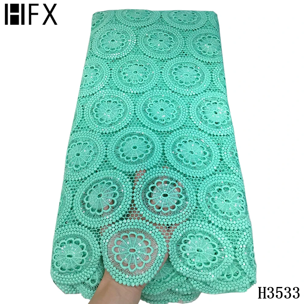 Африканская гипюровая кружевная ткань HFX 2021 Высококачественная новейшая