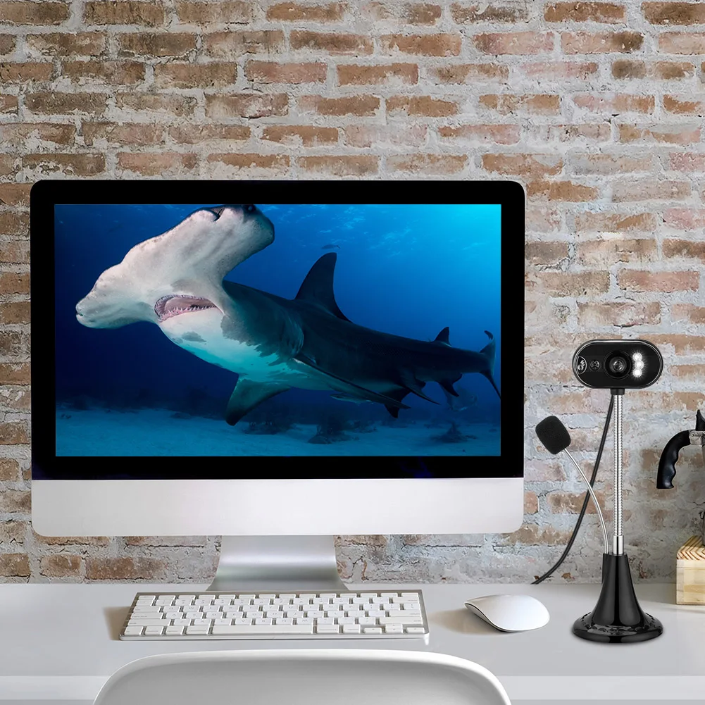 Гусиная шея HD веб камера с микрофоном 4 LED USB драйвер Бесплатная для настольного