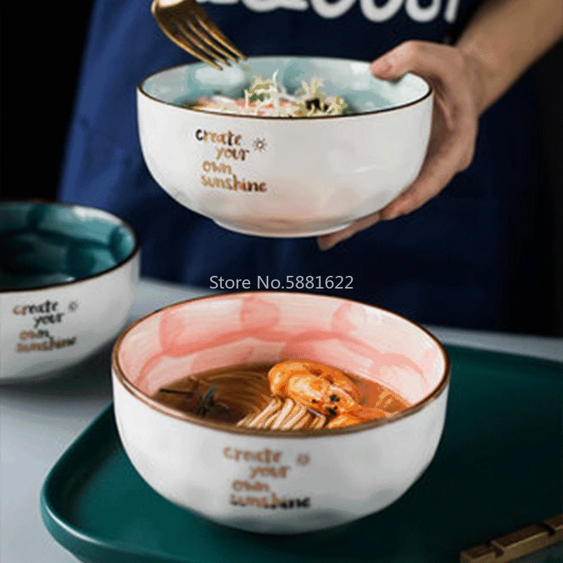 

Star Series Ceramic Bowl Fruit Salad Tray Cute Noodle Bowl Dream Bank Department Theme Restaurant Serving Bowl 2019 Fashion