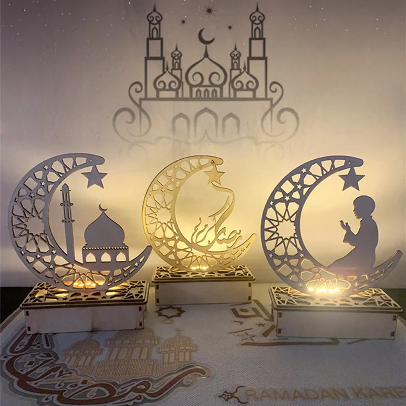 

EID Mubarak деревянные светодиодные подвесные свечи для дома Исламская мусульманвечерние ИД Декор кареем Рамадан