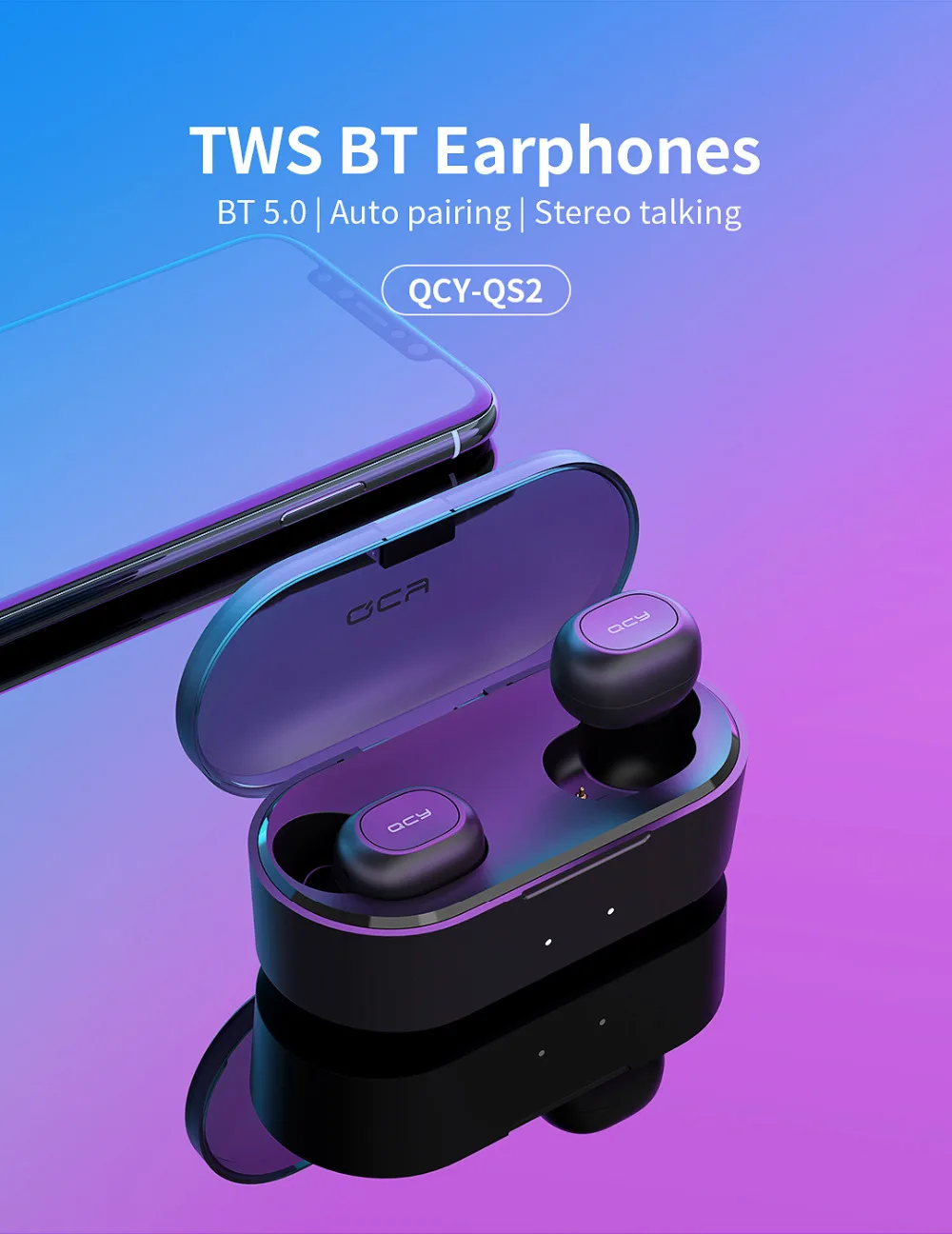 QCY T1S TWS Bluetooth 5 0 наушники 3D стерео спортивные музыкальные беспроводные Игровые с