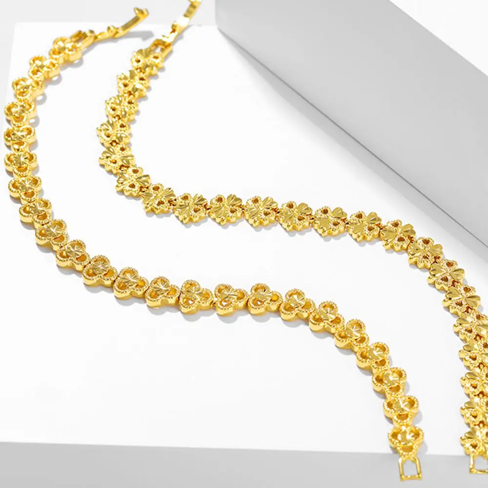 

Womens Wrist Bracelet Fashion Chain Yellow Gold Filled Solid Bracelet Gift