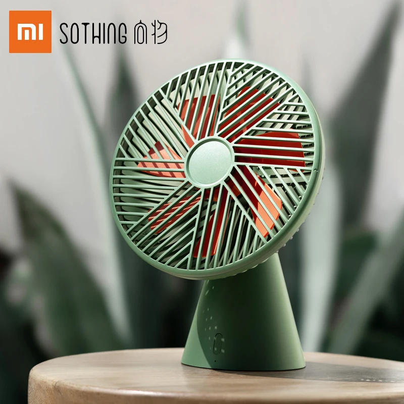 

Xiaomi Sothing Desktop Fan Rainforest Version Mini Fan Rechargeable Handheld Removable Super Wind Silent Fan Cooler For Home
