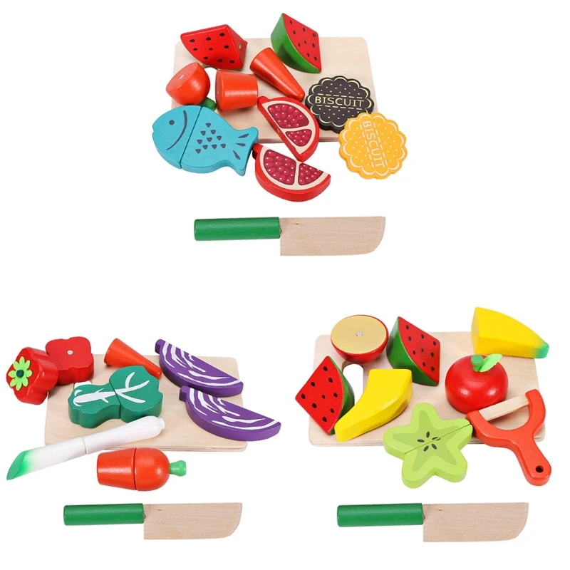 

72XC Shape Matching Cooking Toy Play Set Kitchen Cutting Vegetable Fruit Models for Children Role Play Preschool Pretend Gift