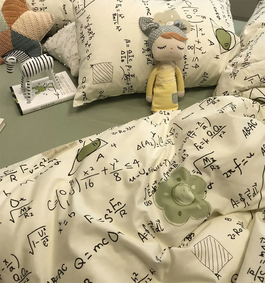 Модный крутой Комплект постельного белья зеленого цвета с надписью для