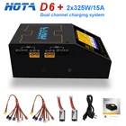 HOTA D6 + Plus AC 300 Вт DC 2X325W 2X15A Двухканальное умное зарядное устройство Dis зарядное устройство Lipo зарядное устройство для радиоуправляемого дрона запасные части