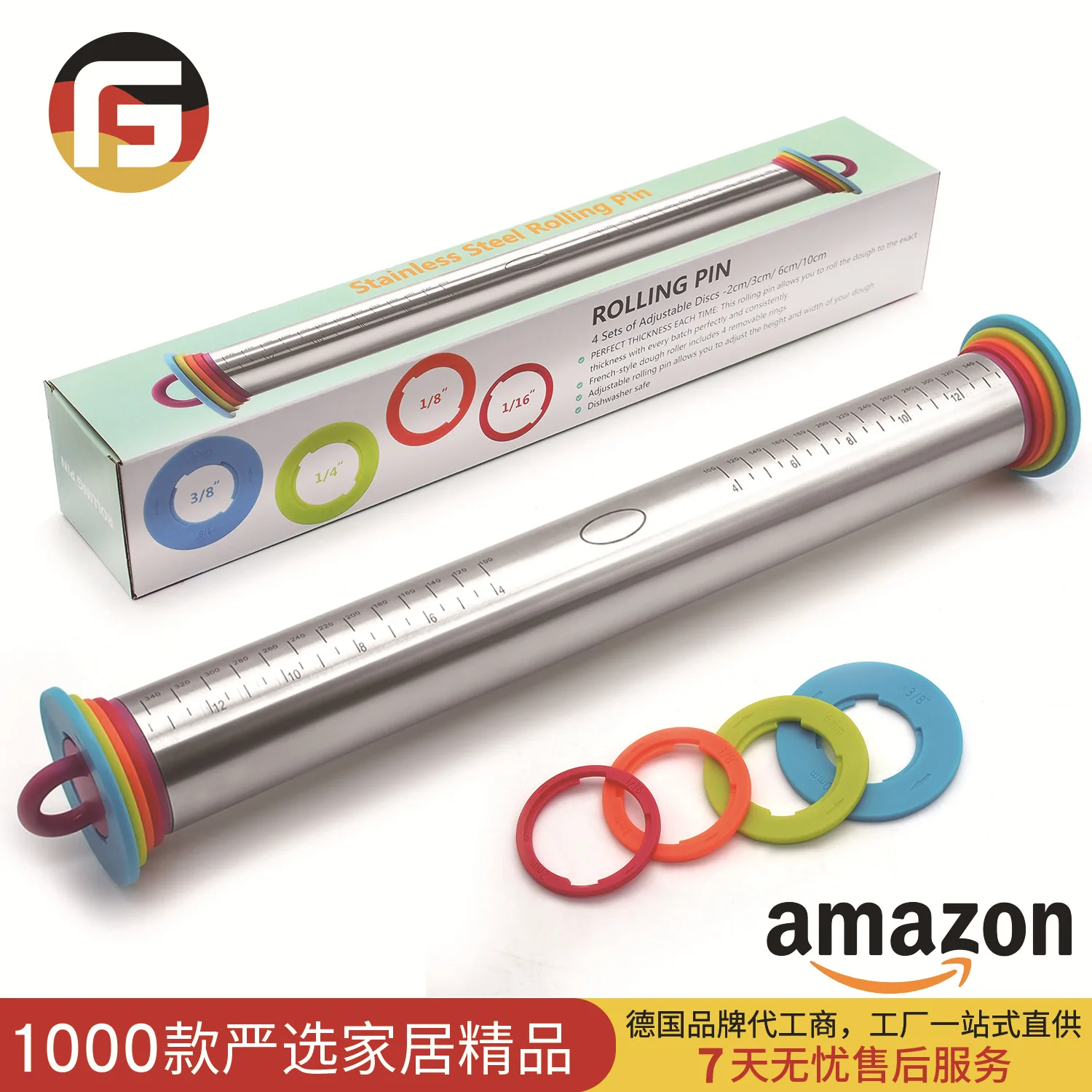 Новый 17 дюймовый Регулируемый Скалка из нержавеющей стали для теста розового