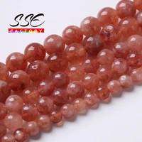 sunstone jades beads orange angelite round loose stone beads for jewelry making diy bracelets necklace accessories 6 8 10mm 15