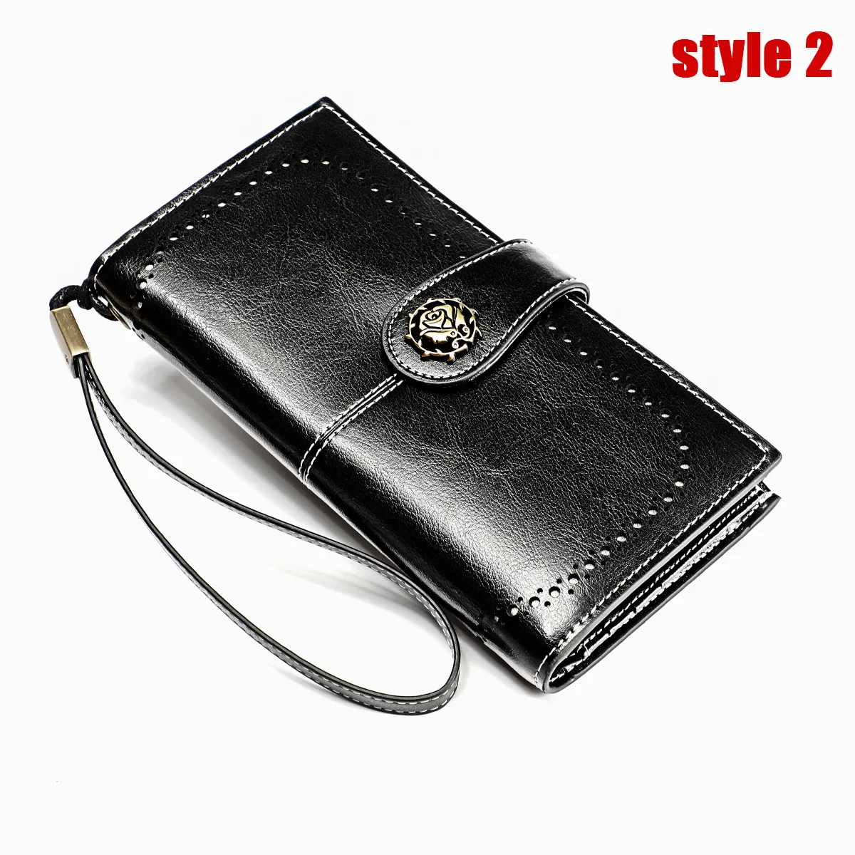 Black Style 2 Модные RFID Бумажник Для женщин для телефона из натуральной кожи кошелек женский длинный женские бумажники с застежкой-молнией держатель для карт клатч кошельки портмоне сумки - Цвет: Black Style 2