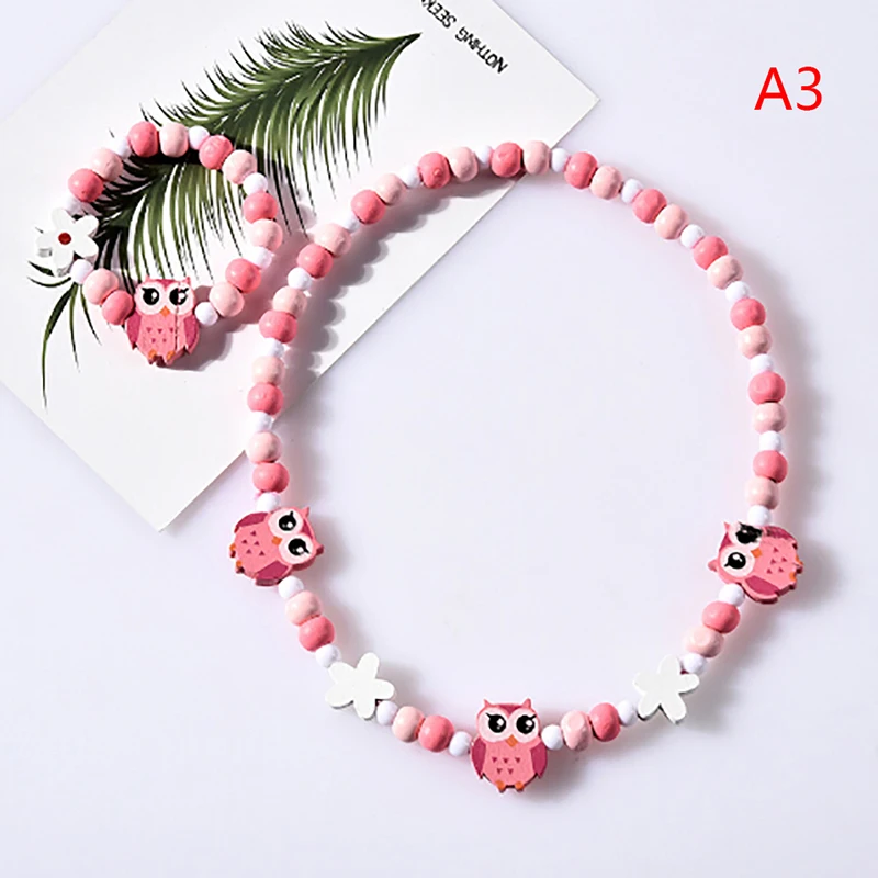 Cuentas de madera con forma de Animal de dibujos animados para ni&ntilde;o, su&eacute;ter, collar, pulsera, accesorios de joyer&iacute;a para ni&ntilde;a, regalos de cumplea&ntilde;os, novedad-2