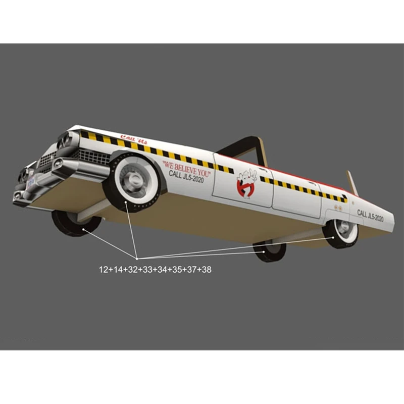 Ghostbusters Ecto-1A hoting wheelsed модель автомобиля Cadillac 3D бумажная Коллекционная фигурка