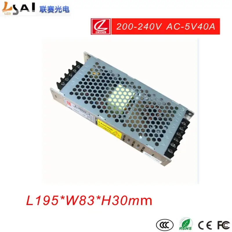 

LianSai AC220V вход 200W LED 5A источник питания/светодиодный импульсный источник питания/применяется светодиодный модуль