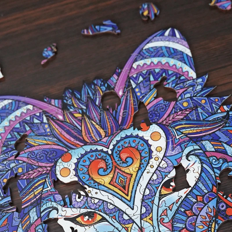 Волчья деревянная головоломка с животными игрушка-пазл высокой степенью