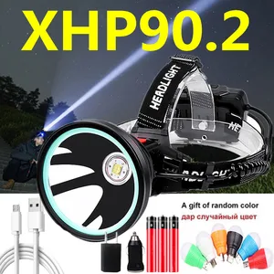 Налобный фонарь светодиодный, 18650 лм, XHP90.2, 32 Вт, 3 аккумулятора