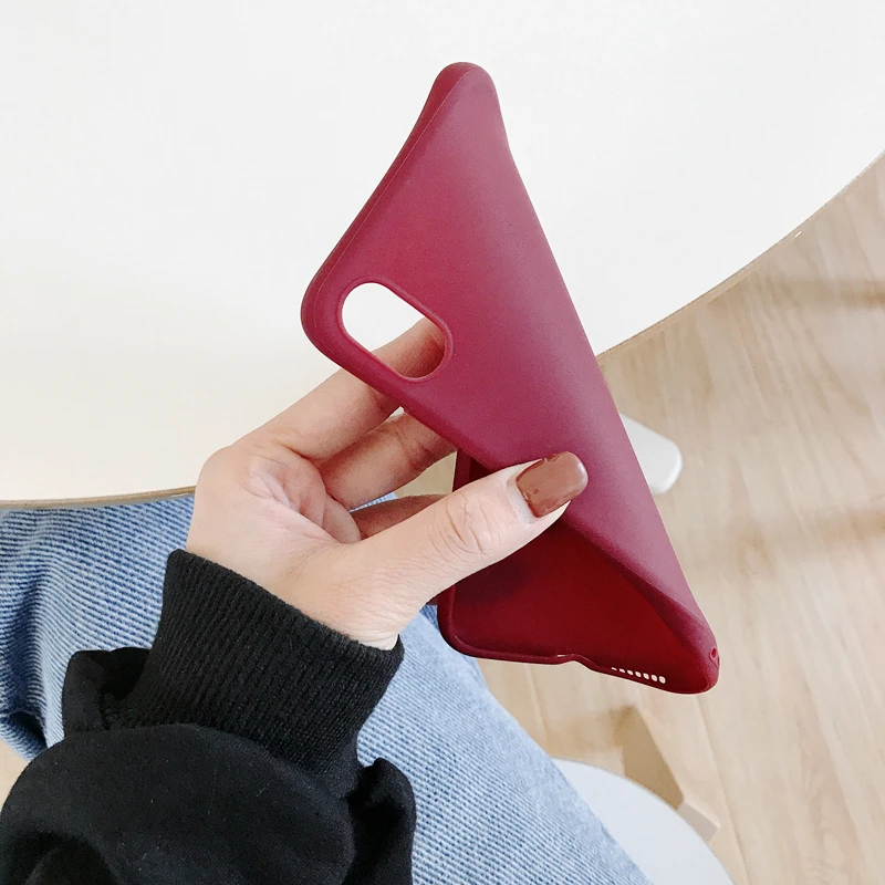 Силиконовый чехол Sunjolly яркого цвета для iPhone 11 Pro Max Xs XR X 8/7 Plus 6s/6 матовый задней