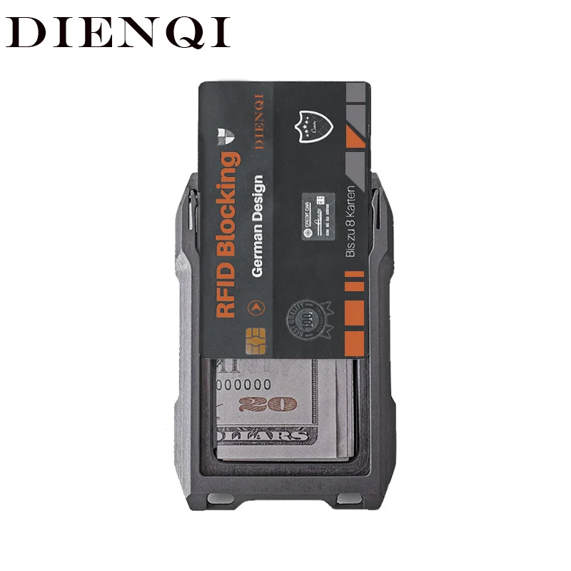 DIENQI Rfid металлическая тактическая Для мужчин кошелек практичный держатель для