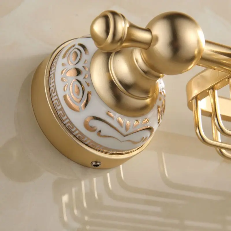 

Solid Aluminium Wall Mounted Antique Brass Color Bathroom Soap Basket New Bath