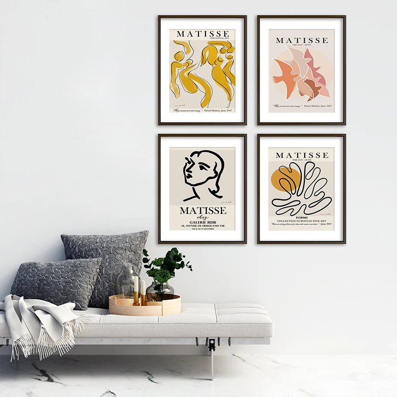 Живопись на холсте "Wall Art Canvas Painting Matisse Abstract Line Drawing Bird Nordic Posters And Prints Pictures For Living Room Home Decor".