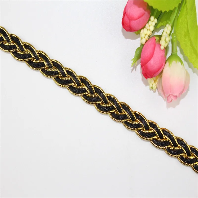 Горячая Распродажа оптовая продажа 20 ярдов золотая тесьма кружевная лента