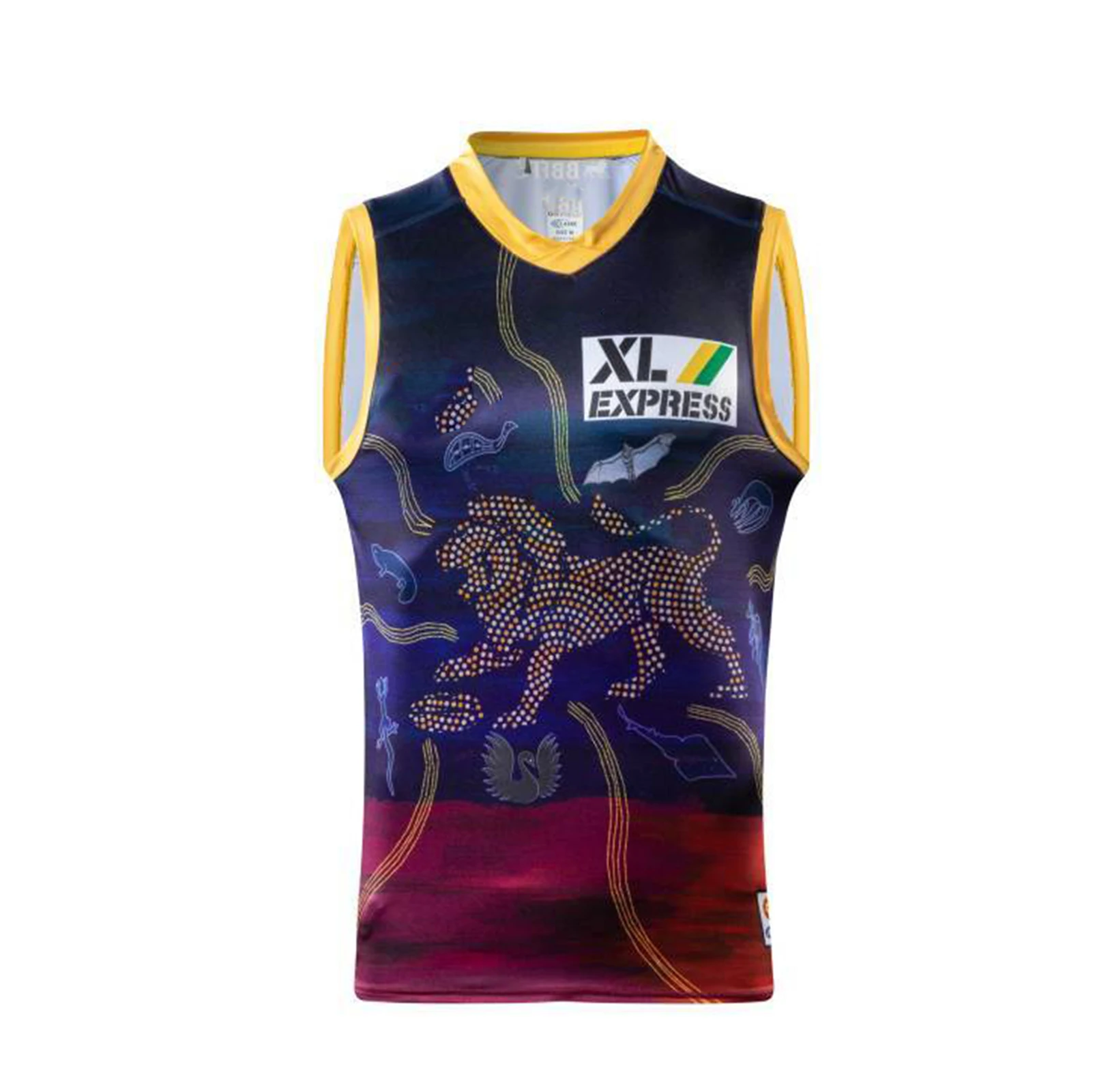 

2020/2021 Brisbane Lions Men's Indigenous Guernsey Rugby Jersey Sport Shirt S-3XL