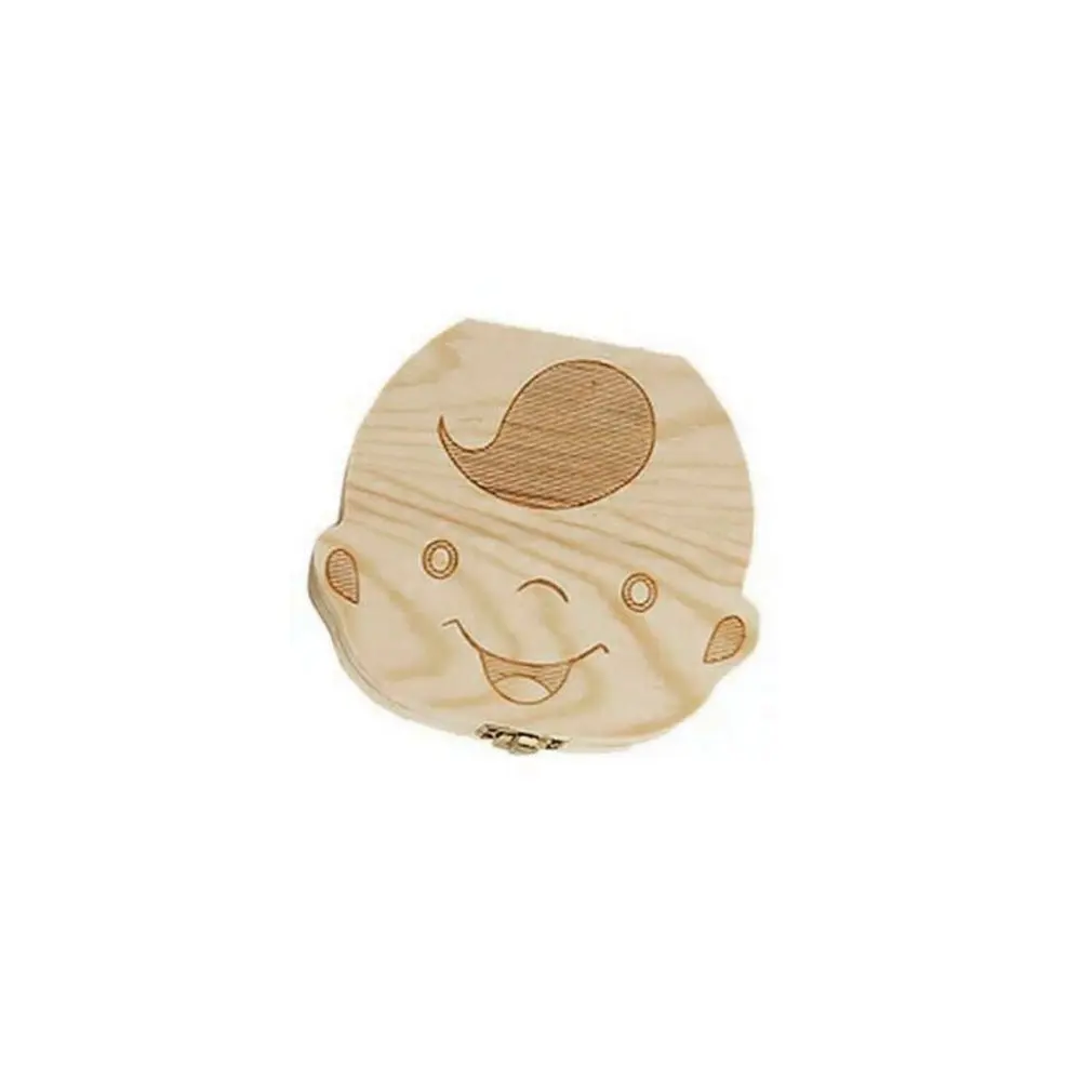 Caja de madera con texto en ingl&eacute;s para dientes ca&iacute;dos de beb&eacute;, caja de madera con texto franc&eacute;s, organizador de colecci&oacute;n para guardar dientes de leche, nueva oferta-0