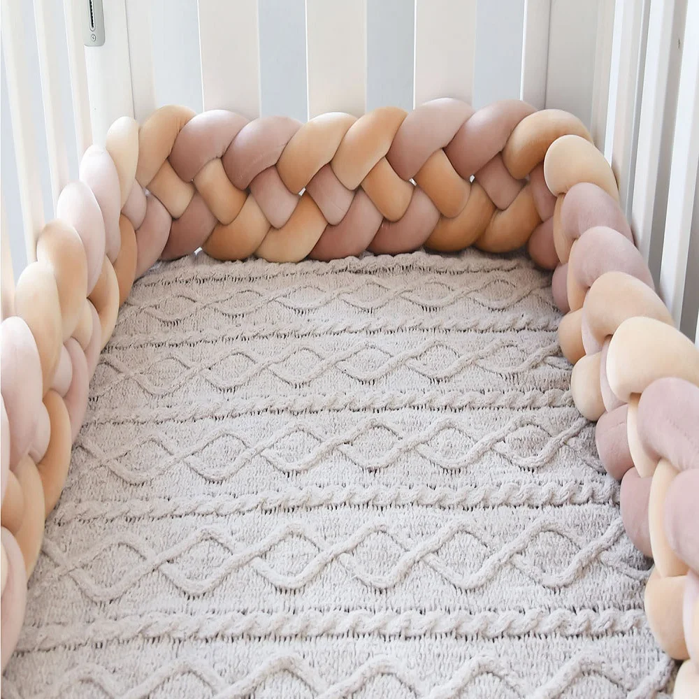 3M 4 Braided Baby Bumper Newborn Crib Pigtail Bed Cot Protector Cri Tour De Lit Bebe Tresse Room Decoration | Мать и ребенок