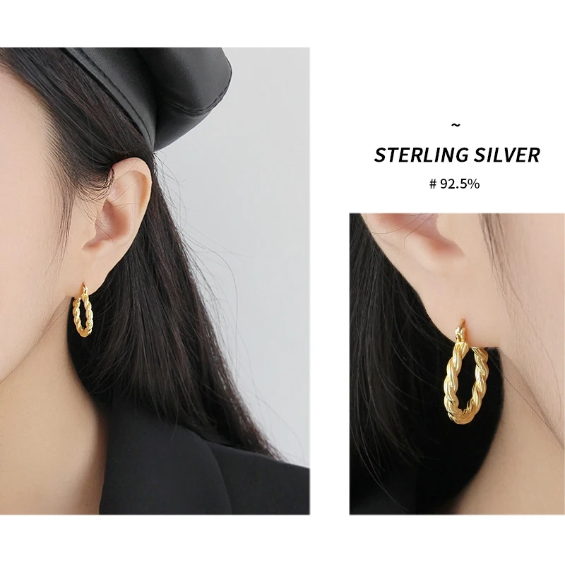 Женские серьги кольца из серебра 925 пробы 18 карат|Серьги-кольца| |