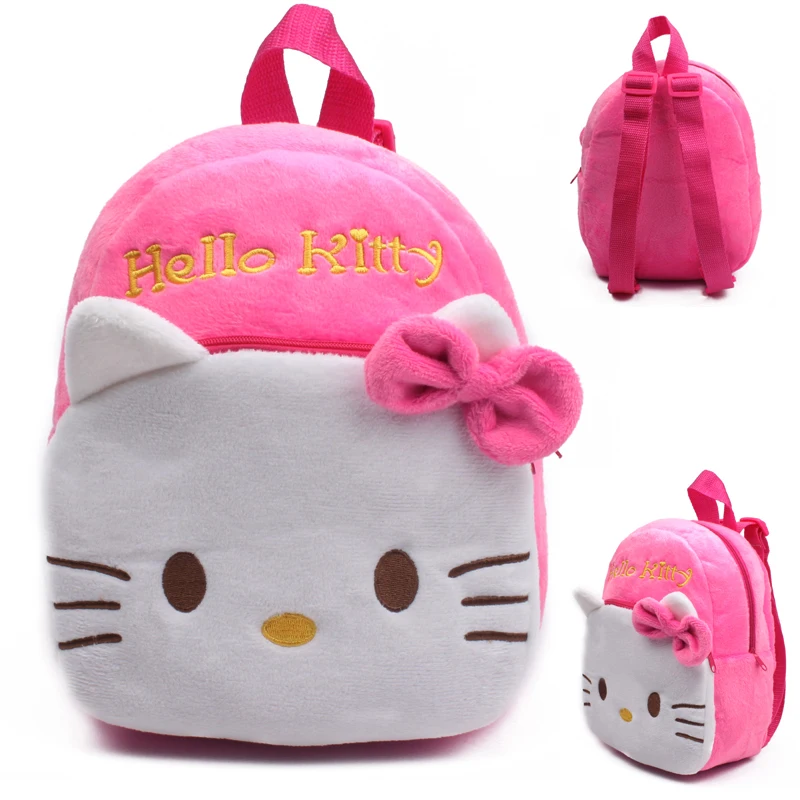 Детский плюшевый рюкзак с мультипликационным принтом «hello kitty» для маленьких мальчиков и девочек, школьная сумка на плечо, рюкзак для маленьких девочек