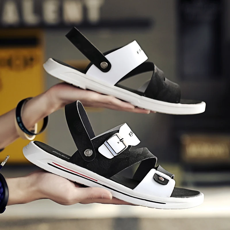 Мужские дизайнерские сандалии дышащие летние пляжные тапочки плотная