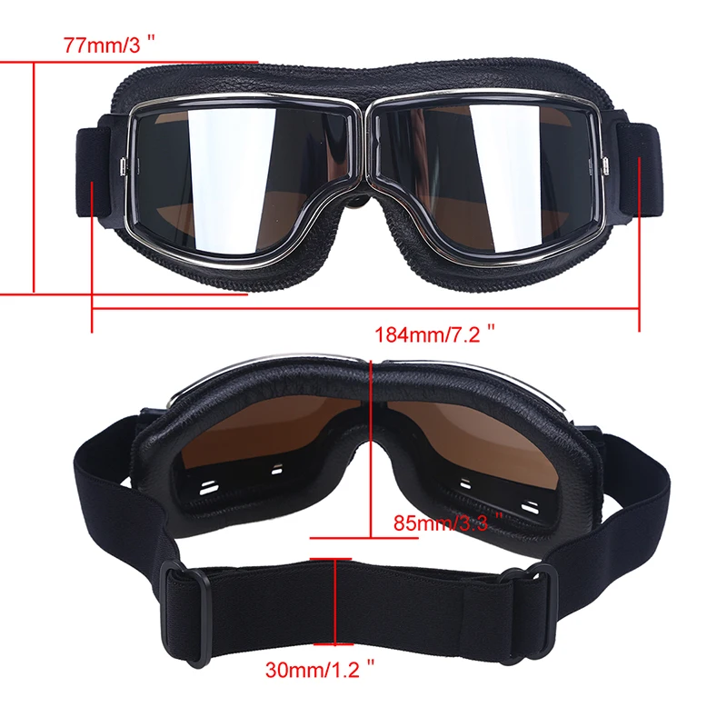 Мотоциклетные очки POSSBAY в стиле ретро пилота для мотокросса кожаный шлем лыжные