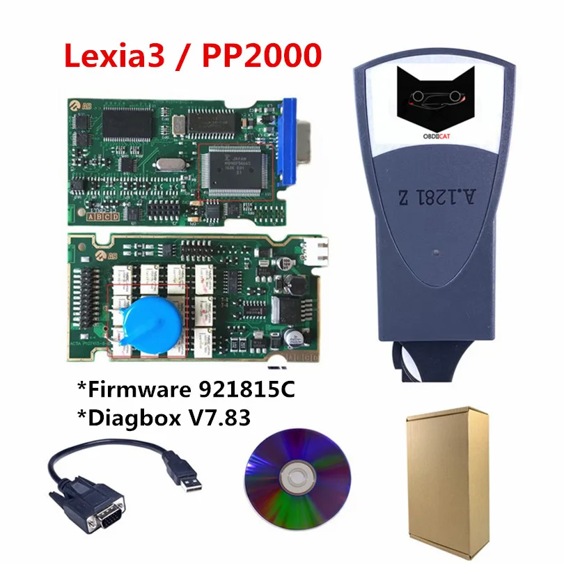 Испания запас! Lexia3 новая PP2000 Золотая печатная плата с Diagbox V7.83 Lexia 3 прошивка 921815C