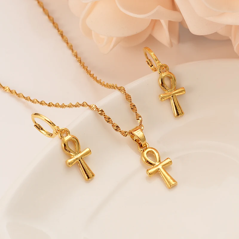 Дубай Индия Африканский Золотой крест религиозный христианский иероглиф модный