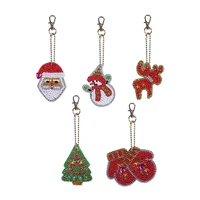 5d diy diamond painting keychain christmas gift diy special full drill cross stitch woman girl jewelry keyring ornaments