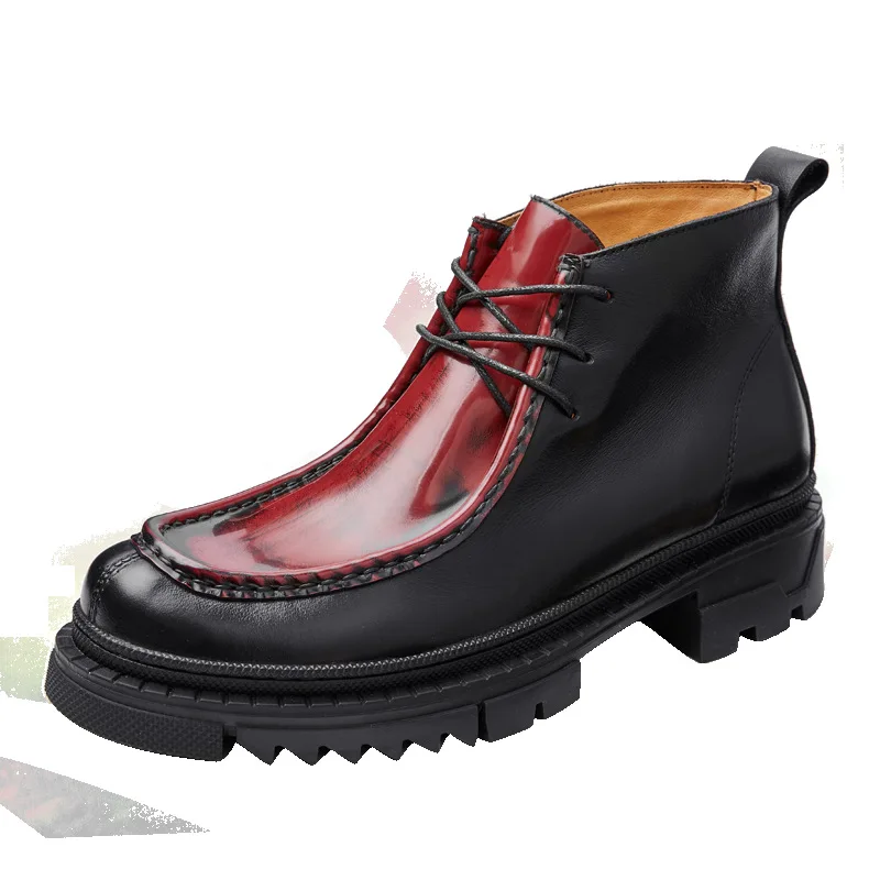 Business Mens Boots Chelsea men Boots High Quality Genuine Leather Autumn Winter British Men Shoes Cowhide Cowboy Boots Mens