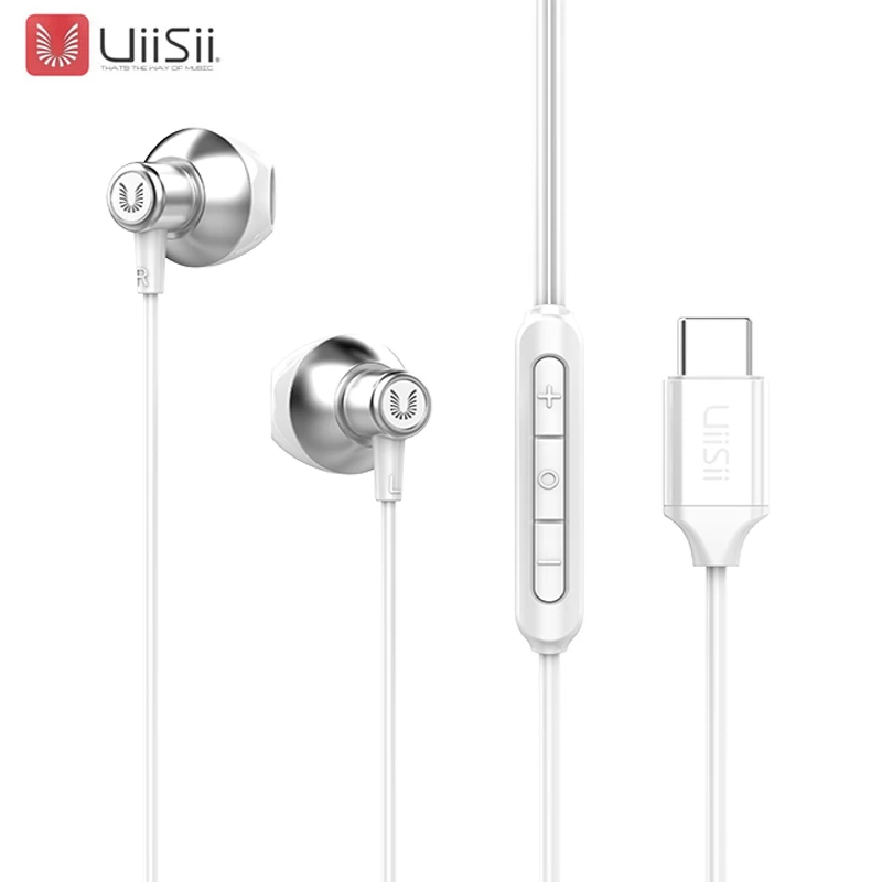UiiSii Новые usb type-C игровые музыкальные наушники C12 динамические наушники для huawei Xiaomi Meizu Phone - Цвет: Белый