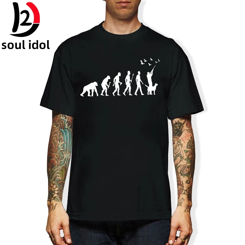 D2 летняя Веселая Охота Эволюция Охотник с собакой мужская повседневная