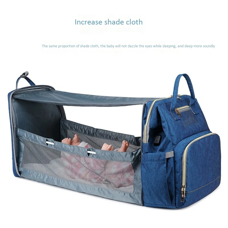 

Travel-Style Waterproof Crib Diaper Bag Backpack Crib,USB Charging